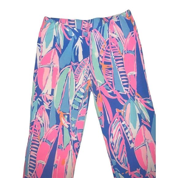 Lilly Pulitzer Georgia May Pull-On Wide-Leg Pant Out to Sea Sailboat Print Small - Picture 6 of 11